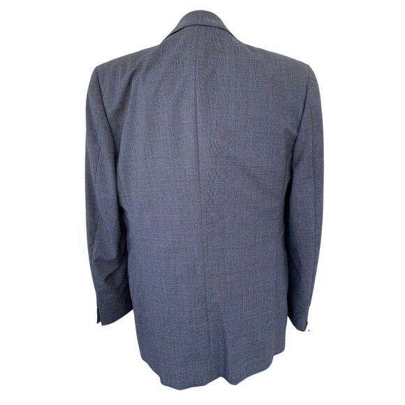 Vintage Blue Italian Suit Rayon Subtle Plaid Mens 40 34 - Picture 2 of 10